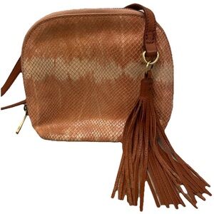 Hobo Nash Desert Tie Dye Leather Crossbody Top Zip Purse Snake Print Leather
